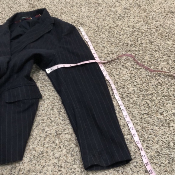 J Crew Wool Blazer Sports Coat Size 44R Dark Midnight Navy Blue Striped - Picture 6 of 8